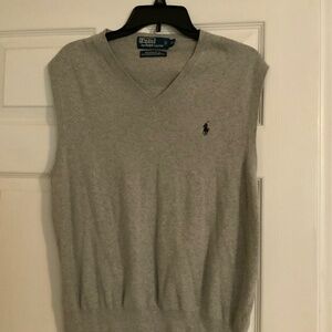 Mens Polo by Ralph Lauren XL grey sweater vest